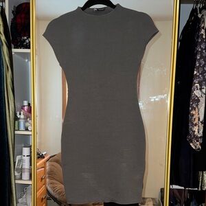 Zara Charcoal Cap Sleeve Mini Dress